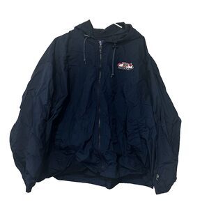 Vintage 90s Pro Player Men's USA Hockey Full Zip Navy Blue Windbreaker Jacket XL